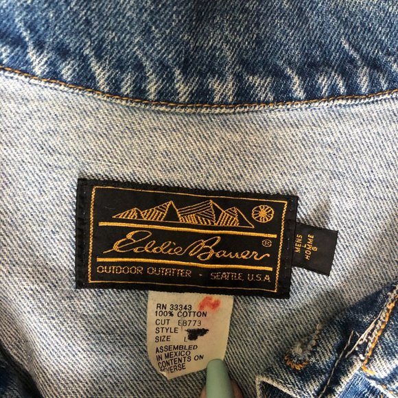 Eddie Bauer Vintage Denim Mens Jean Trucker Jacket - Picture 3 of 3
